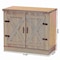 Baxton Studio Wayne Modern Contemporary Farmhouse Oak Brown Finished Wood 2-Door Shoe Storage Cabinet 174-11060-Zoro - alternate 4